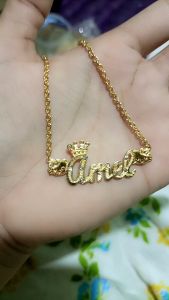 Kalung Nama Terbaru Lapis Emas Titanium Ukirnama (Custom)