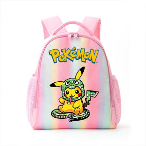 Anime Colorful Backpack Poke mon Cartoon Rainbow Printed Backpack Leisure Gift Back To School Season Cute School Supplies
