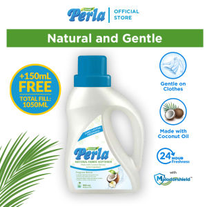 Perla Natural Fabric Softener 900ml + 150ml FREE | Coconut Oil | Hypoallergenic | Gentle on Clothes