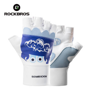 ROCKBROS Children Cyling Gloves Shockproof Breathable Half-finger Bicycle Gloves Anti-slip Lengthened Wrist Protective Kids Bike Gloves