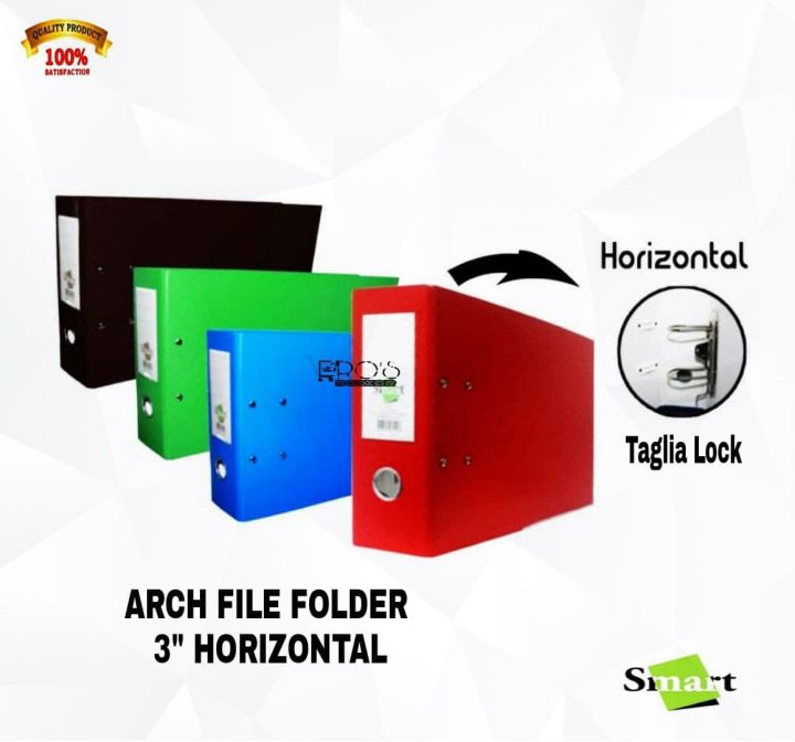 Arch File Folder HARD COVER 3" HORIZONTAL w/ Side Mechanism