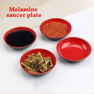 5Pcs Sauce Dish Black Soup Plates 10CM Melamine Sauce Bowl Japanese Style Plate Dipping Sauce Plate