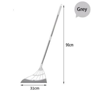 SOLID HOME 2-In-1 Magic Sweeper Broom Wipe Silicone Mop Rubber Bathroom Floor Wiper Water Scraper