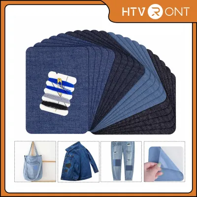 HTVRONT 20pcs Iron On Patches for Denim Jeans Repair Mending Kit Easy Sewing for Jacket Cap Cloth Cotton Fabric DIY Unique Style