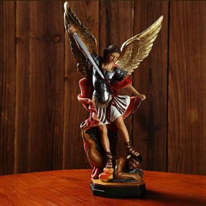 ERHYT Saint Milka Angel Saint Milka Angel Statue Resin Classical Religious Statue Creative Handmade Killing Demon God Sculpture Decoration Gift