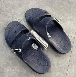 Dép 2 quai ngang cross Band Classic chuẩn xịn đúc liền khối màu navy TẶNG 10 STIC