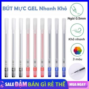 Bút bi mực gel ngòi 0.5mm vỏ nhám nhanh khô mực đều viết trơn cầm nắm thoải mái Cho Học Sinh/Văn Phòng - Bút Mực Nước - Bút Bị Nước - Bút Mực Gel - Bút Gel - Bút Nước