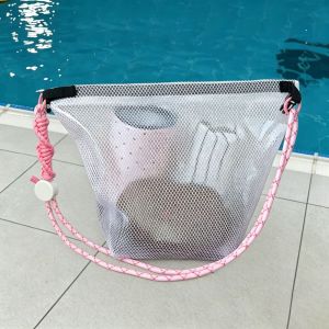 NBANLIKE Trong suốt Túi đựng đồ chống thấm nước EVA PVC Dây rút Túi đựng mỹ phẩm Đơn giản Dung lượng lớn Túi bơi Bồn tắm