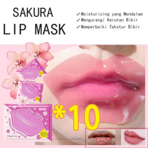 [Spesial Buka Puasa & Stok Hampir Habis]10 buah/kotak，LAIKOU Japanese Sakura Lip Mask Gel Kolagen 60g Melembapkan & Mengurangi KerutanPerawatan Bibir