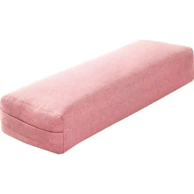 瑜伽抱枕 初学者辅具 Professional Yoga Bolster Pillow for Beginners & Iyengar Yoga - High Density Rectangular Cushion for Lower Back Hip & Cervical Support Premium Fabric Cover 64cm