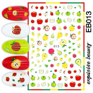 Miếng Dán Móng Tay 3D Chủ Đề Trái Cây Đa Dạng Decal Nail Hình Quả Táo Chuối Dứa Dâu Tây Bơ Berry (EB010-EB016)
