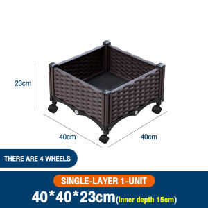 Planting box family balcony vegetable dedicatedpot for plant rectangular plastic flower pot on the roof extra large flower box including wheels