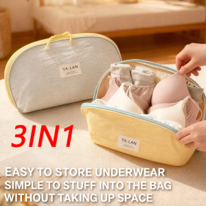 Lingerie Storage Box Women’s Portable Waterproof Lingerie Storage Bag 3-in-1 Travel Lingerie Storage Bag