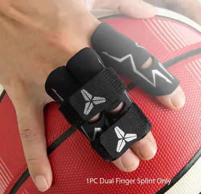 1Pc Dual Finger Splint Hold & Support 2 Fingers in place Basketball Guard Protector Sleeve Support Brace Bandage Wrap
