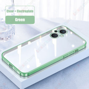 Ốp Điện Thoại Trong Suốt Cho OPPO Reno8 Z 5G Ốp Trong Suốt Silicon Mềm Viền Mạ Điện Ốp Lưng Bảo Vệ Máy Ảnh Reno 8Z 5G