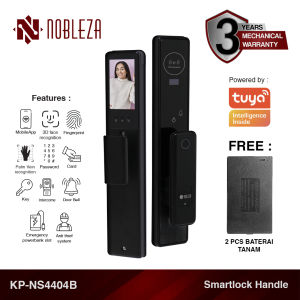 NOBLEZA Smart Door Lock Kunci Pintu Digital Handle Camera Face Palm Recognition Handle Otomatis Digital WIFI TUYA KP-NS4404B
