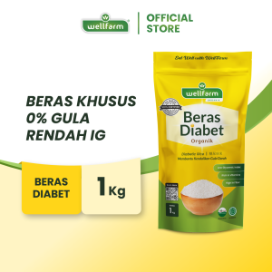 WellFarm Beras Diabetes Organik 1Kg Low Gi Sugar Free White Rice