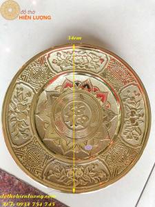 Mâm Bồng Chữ Phúc Màu Vàng 34cm- Đĩa Hoa Quả (Mẫu Mới)