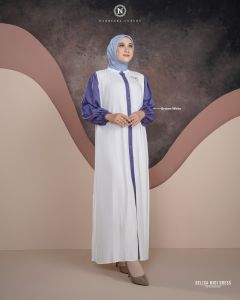 Nadheera Luxury Delica Midi Dress Series Matt Rayon Motif Polos Anggun ZH39