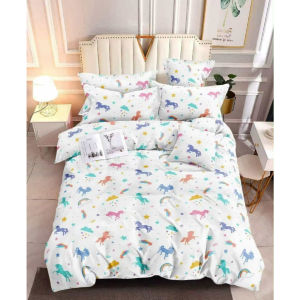 Unicorn Dream Land FULL GARTER BEDSHEET WITH 2 PILLOWCASE 100% Premium Canadian Cotton Affordable