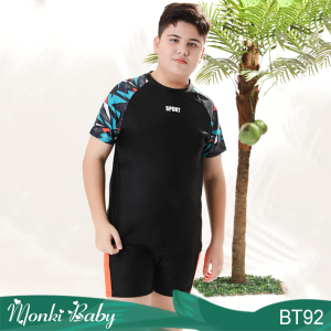 Bộ bơi bé trai size đại cỡ lớn big size cho phom người mập béo cỡ size từ 35-85kg dáng tay ngắn quần đùi & dài tay quần lửng mẫu mới thời trang nam tính |  BT92