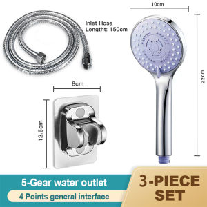 Shower Set With Faucet 4in1 Shower Head Set With Hose And Holder And Two Way Faucet