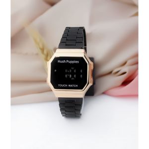 TJS JAM TANGAN PRIA WANITA DIGITAL HUSH PUPPIES RUBBER ELEKTORNIK TOUCH MAGNET LED HP010