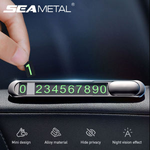 126mm*17mm Car Sticker Textured Metal Luminous Phone Number Card Plate Hidden Zinc Alloy Temporary Parking Card Auto Products
