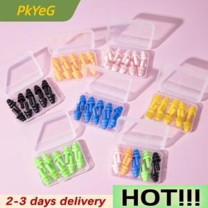 PkYeG Swimming Waterproof Insulation Comfort Ear Plugs Noise Cancelling For Sleep 5 Pairs Colorful Soft Silicone Earplugs