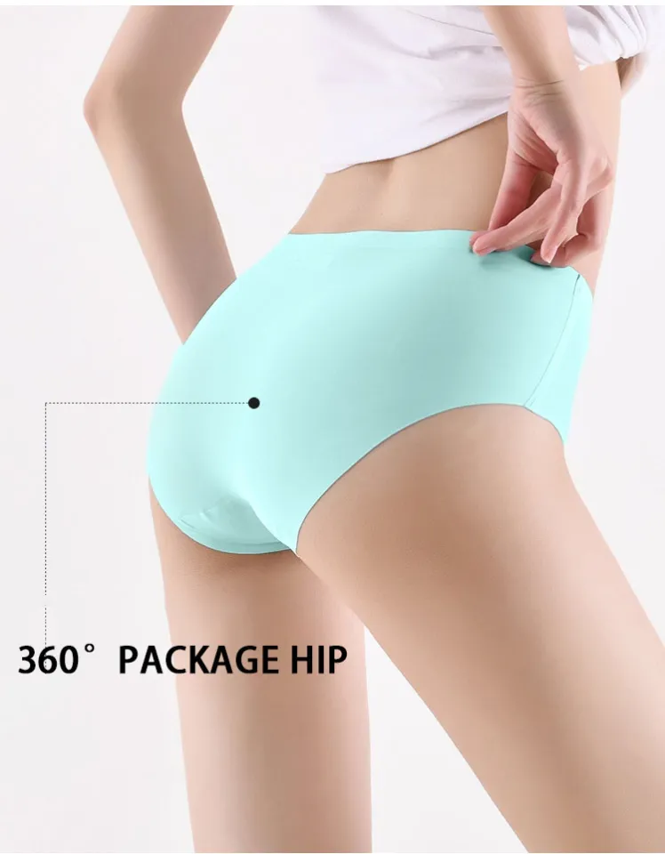Aimerye 3Pcs/Set Minimalist Solid Color Underwear for Women One-Piece Seamless  Panties Antibacterial Breathable Mid-Waist Girls Underpants