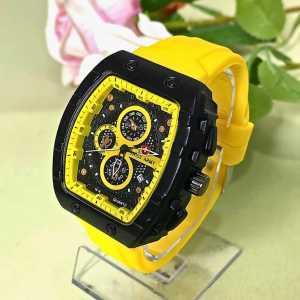 Jam Tangan Pria SA Strap Rubber Tanggal Aktif Chrono Varian Free Box Free Baterai Cadangan