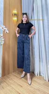 Celana Kulot Jeans Cargo Wanita