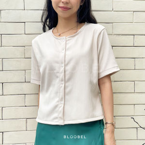 Bloobel - Fifi Top (BPD073) Blouse Wanita Basic Lengan Pendek Atasan Wanita Lengan Pendek Kancing Aktif Busui Friendly Lebaran Idul Fitri Bukber Ramadhan Puasa