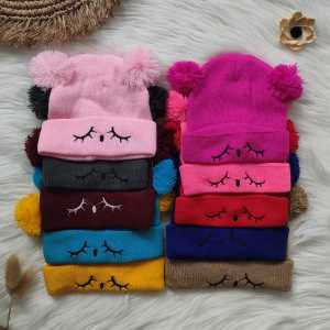 Topi Kupluk Bayi Pompom & Rajut Sleep: Bahan Tebal & Lembut