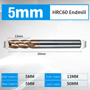 Carbide End Mill 4F Face Milling HRC60° Hardening Flat Milling Cutter CNC Cutting Tools