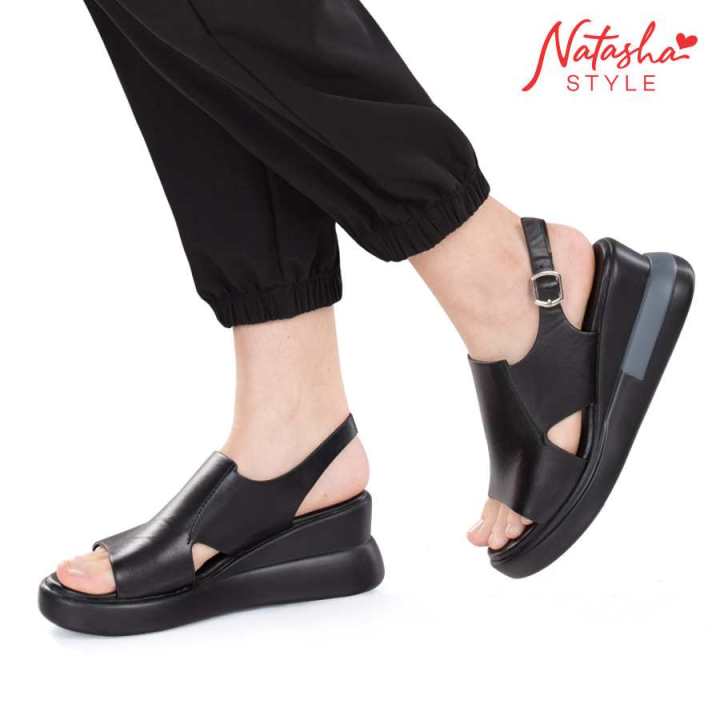 Natasha INAMORATA Ladies Peep Toe Flatform Wedge Backstrap Sandal