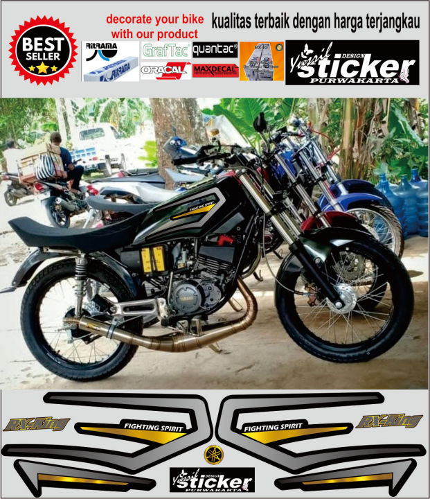 Striping Lis Sticker Standar Yamaha RX-KING 2002 Gold silver Striping ...