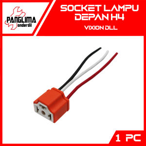 Soket Fiiting Lampu Depan H4 Vixion Keramik Bengkok Lurus COP Socket
