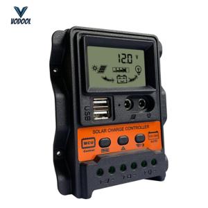 Premium Solar Charge Controller 12V 24V with LCD Screen Dual USB for Reliable Power Supply[Vodool Center]