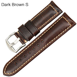new Handmade Watchband Blue 20mm 22mm 24mm With Black Buckle Vintage Oil Wax Leather Watch Strap For Fossil Watch Band high-quality