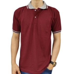 Kaos Krah Polos Lakos Pendek Polo Shirt Lis Abu Dewasa M L XL XXL 3XL