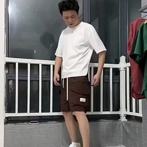 Ready to ship Mens Summer New Waffle Plain T-shirt and Shorts Quick Dry Loose Comfort Sports One Suit Beige Coffee Black White Grey Red Green