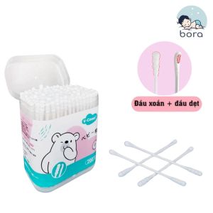 Tăm bông cho bé sơ sinh V-Coool hộp 200/400 que