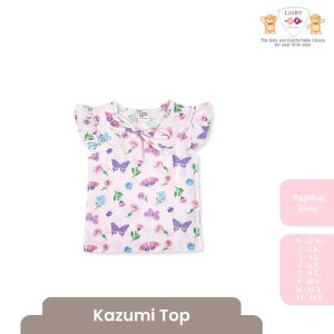 Libby Kazumi Top Pita Anak 9 Bulan - 6 Tahun Collar Blouse Pita Motif Bunga Atasan Anak Perempuan