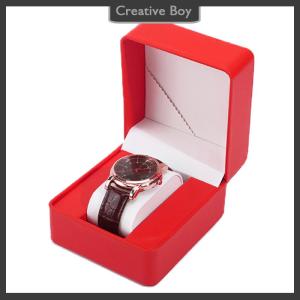 [Creative] Watch Storage Box PU Single Watch Display Case Wristwatch Watch Holder Travel Jewelry Watch Organizer For Men Gift