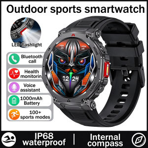 2026 New Mens Smartwatch 1.56"HD Screen 1000Mah Battery Compass LED Flashlight Wireless Call Health Monitor Outdoor Sports Watch