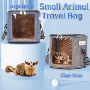 MAULLY Handheld Pet Takeaway Bag Clear View Portable Chinchilla Outdoor Cage Fashion Double zipper Guinea Pig Carry Bag Outdoor