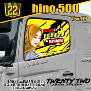STIKER ONE WAY HINO 500 STIKER KACA SAMPING TRUK HINO 500 DESAIN TERBARU KODE TW.09