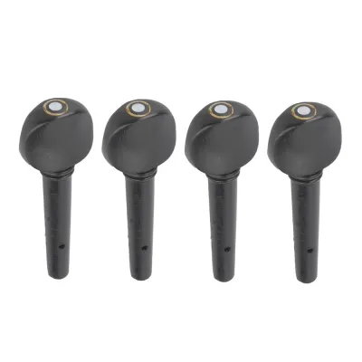 CANGMOTION 4PCS Ebony Material Violin Tuning Pegs Black Color Fiddle Tuning Pegs Durable Violin Replacement Pegs For 1/2 1/4 1/8 Violin