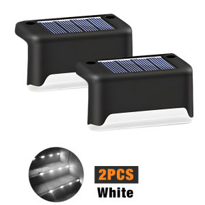 2PC Solar LED Step Lamp Path Stair Outdoor Garden Lights Waterproof Balcony Light Decoration for Patio Stair Fence Light